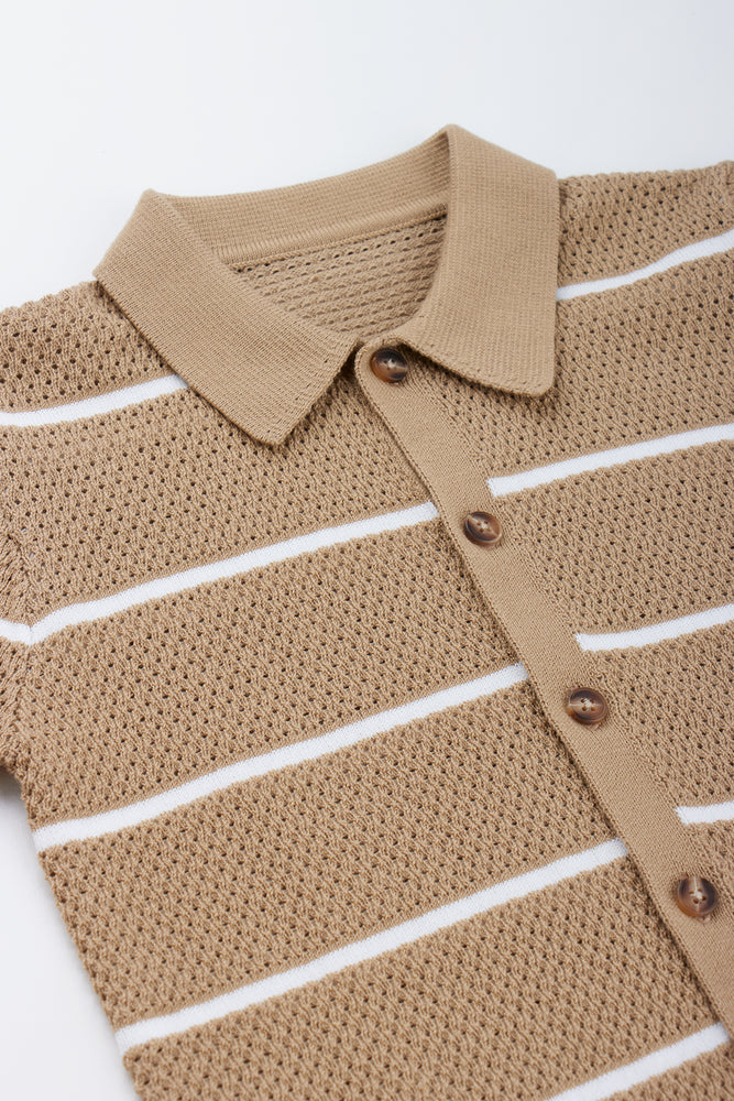 Striped Brown Knitted Shirt (1)