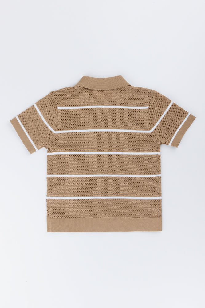 Striped Brown Knitted Shirt (2)