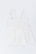 White Strappy Woven Summer Top