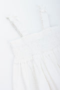 White Strappy Woven Summer Top (1)
