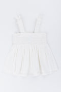 White Strappy Woven Summer Top (2)
