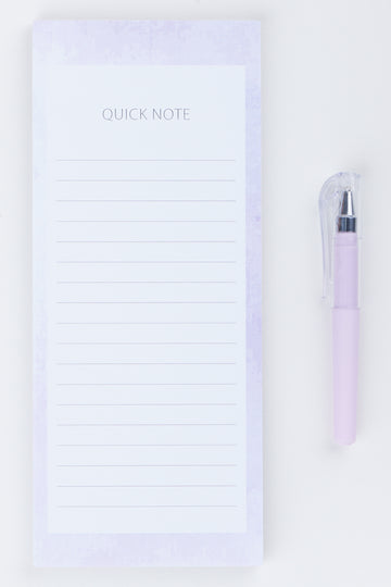 Floral Quick Note Pad And Pen