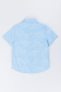 Light Blue Dinosaur Resort Print Shirt (2)