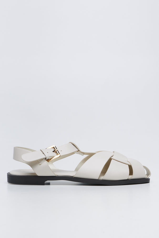 Cream Caged Ankle Strap Sandals (1)