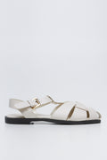 Cream Caged Ankle Strap Sandals (1)