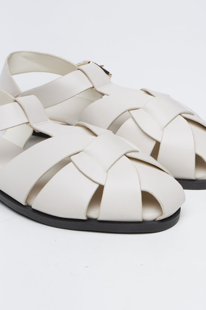 Cream Caged Ankle Strap Sandals (2)