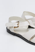 Cream Caged Ankle Strap Sandals (3)