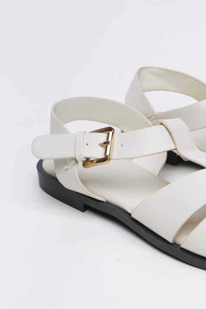 Cream Caged Ankle Strap Sandals (3)