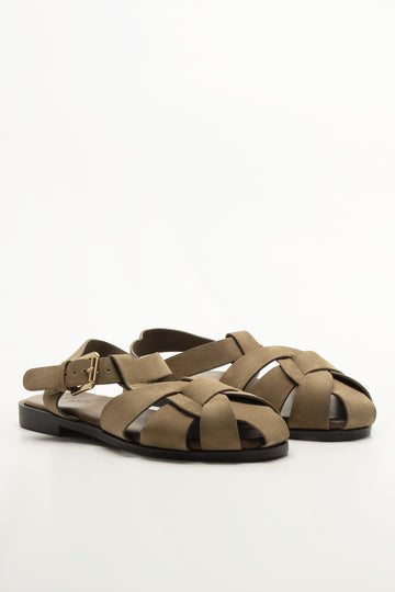 Tan Brown Caged Fisherman Sandals