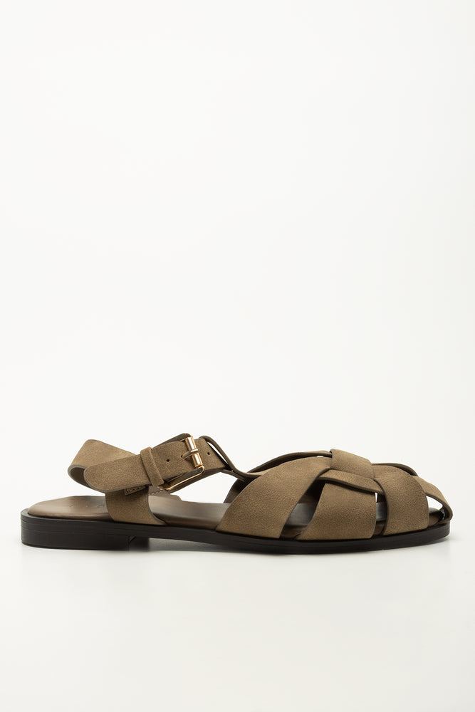 Tan Brown Caged Fisherman Sandals (1)