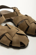 Tan Brown Caged Fisherman Sandals (2)