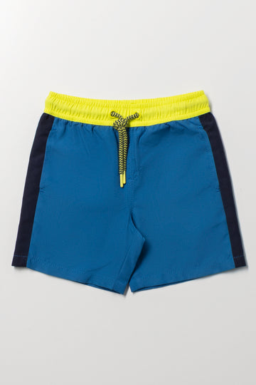 Blue Colourblock Swim Shorts