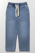 Light Blue Relaxed Pull On Denim Jeans