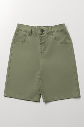 Khaki Denim Shorts