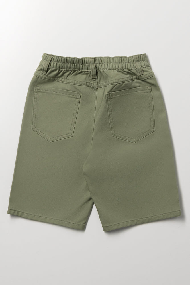 Khaki Denim Shorts (2)