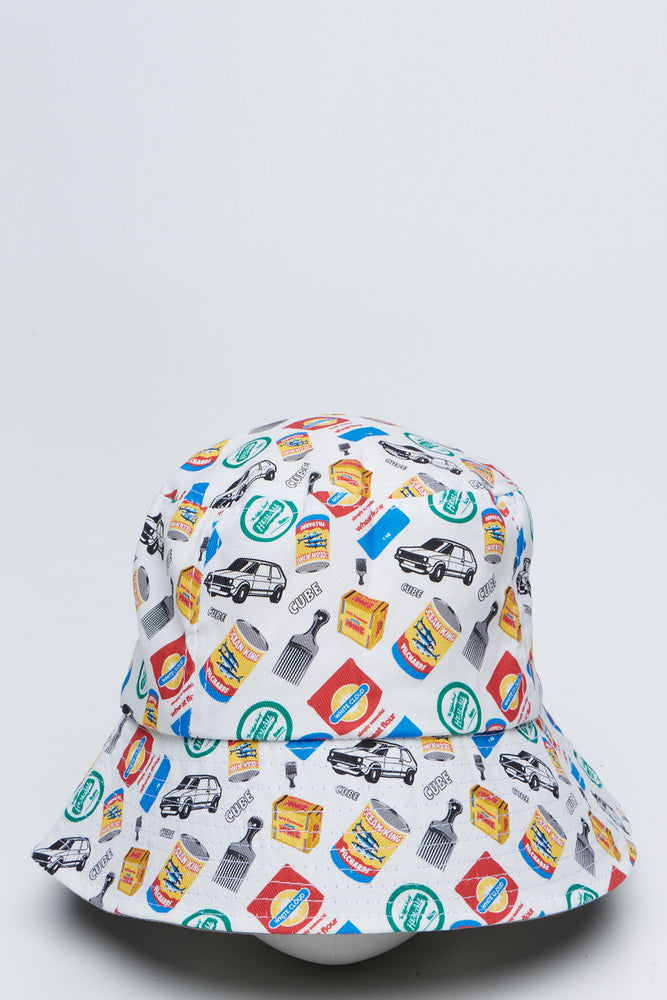Retro Print Graphic Bucket Hat