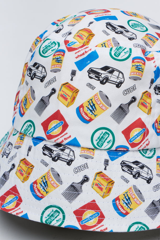 Retro Print Graphic Bucket Hat (1)