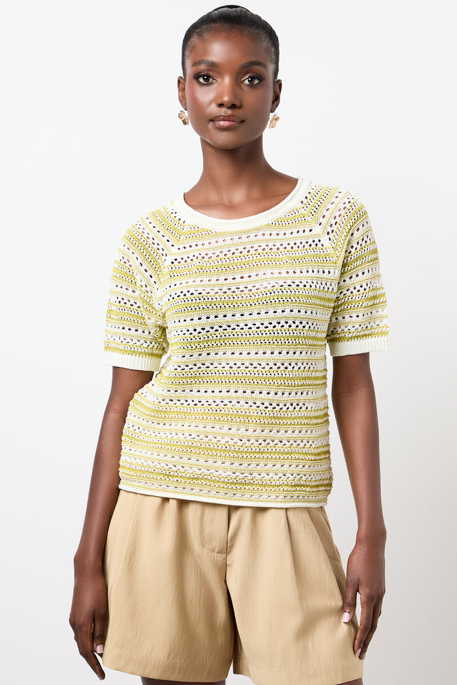 Green Milk Short Sleeve Knit