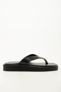 Black Flatform Thong Sandals (1)
