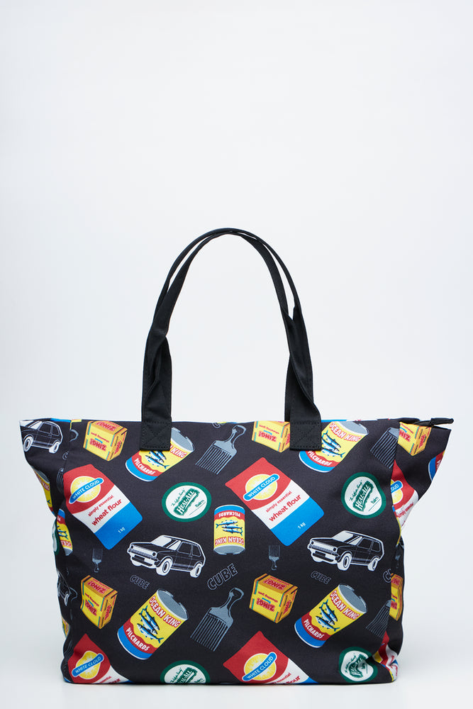 Black Heritage Print Shopper Bag