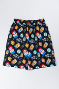 Printed All Over Fleece Shorts