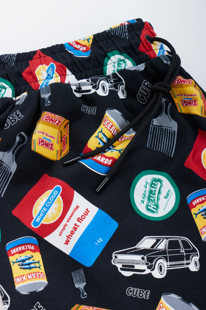 Printed All Over Fleece Shorts (1)