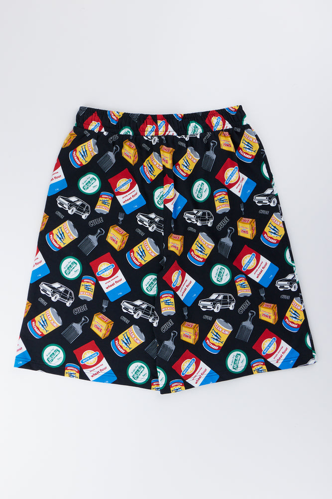 Printed All Over Fleece Shorts (2)