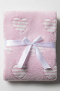 Pink Heart Coral Fleece Throw