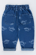 Indigo Dinosaur Print Denim Pants (2)