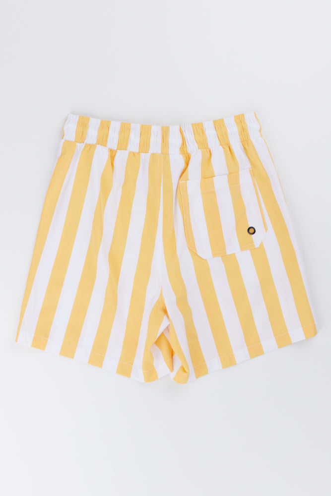 Yellow White Striped Swim Shorts (2)