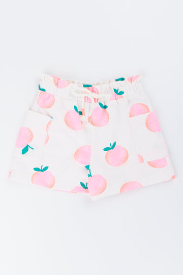 Peach Print Fleece Shorts