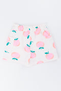 Peach Print Fleece Shorts (2)