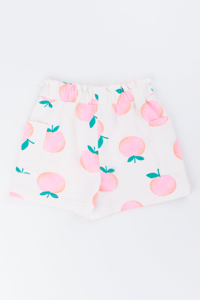 Peach Print Fleece Shorts (2)