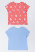 2 Pack Short Sleeve Picnic Print T-Shirt (2)