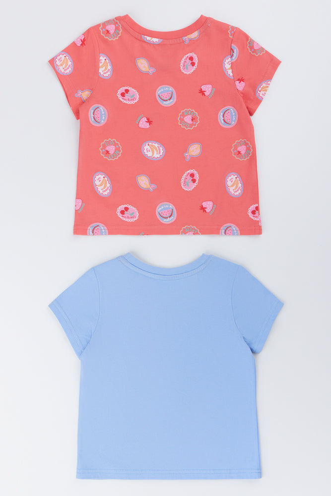 2 Pack Short Sleeve Picnic Print T-Shirt (2)