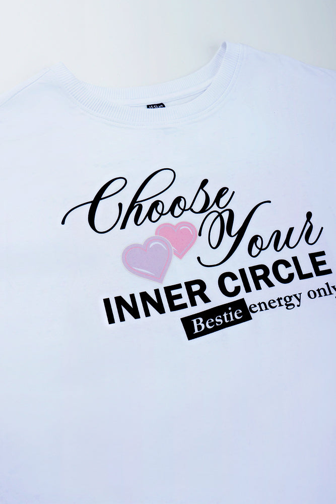 White Bestie Print Oversized T-Shirt (1)
