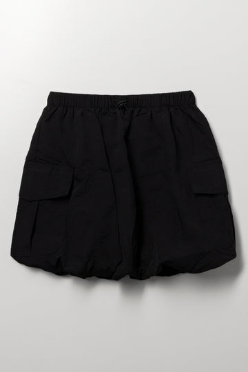 Black Cargo Bubble Skirt