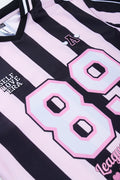 Pink Striped Oversized Sports T-Shirt (1)