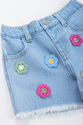 Floral Crochet Denim Shorts (1)