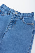 Flower Applique Denim Mom Jeans (1)