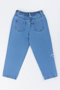 Flower Applique Denim Mom Jeans (3)
