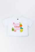White Crochet Fruit Boxy T-Shirt