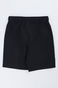 Black Plain Poplin Casual Shorts (2)