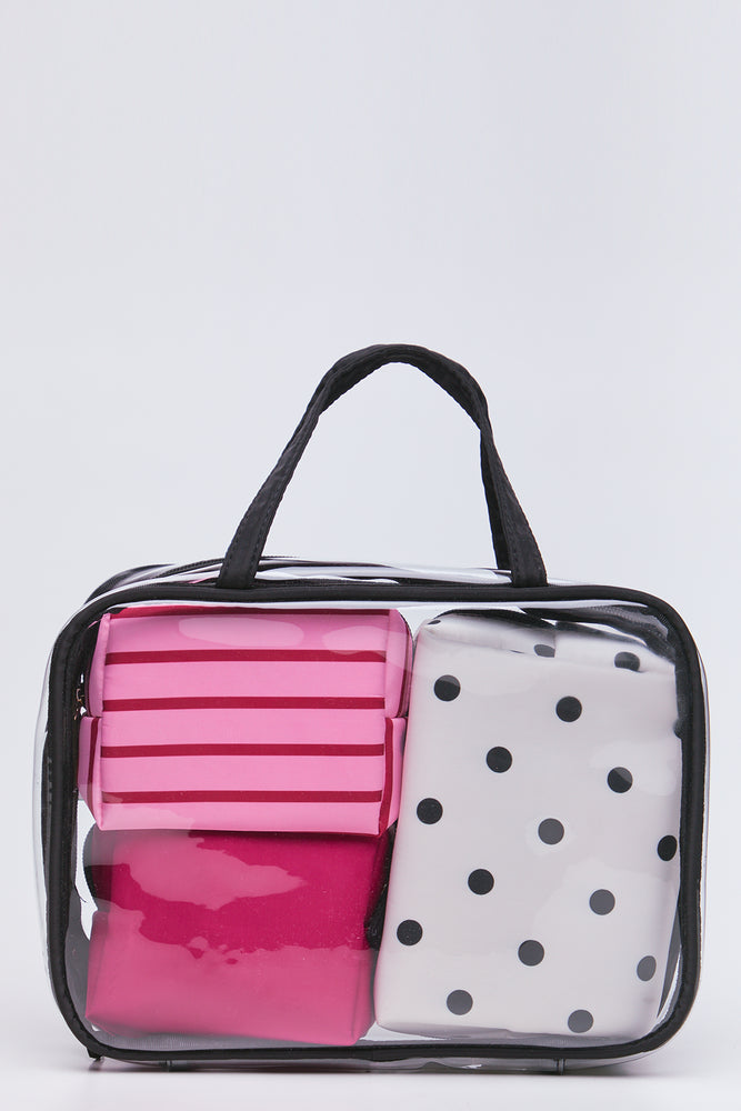Clear 3 Piece Toiletry Bag Set