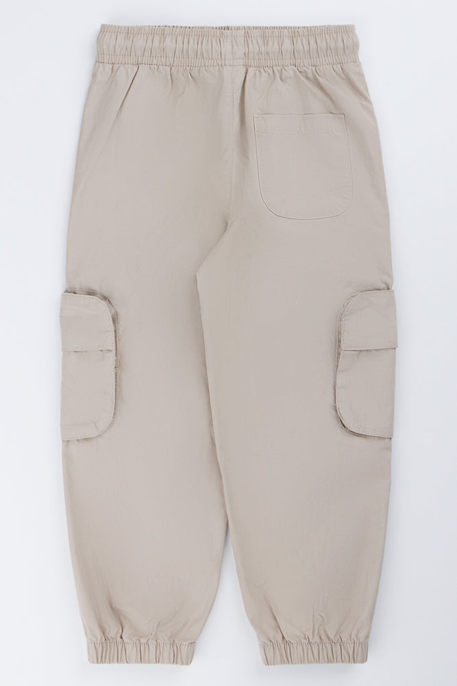Stone Poplin Cargo Jogger Pants (2)
