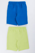 Blue And Lime Mickey Mouse 2 Pack Cotton Knit Shorts (2)