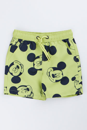Lime Mickey Mouse Swim Shorts