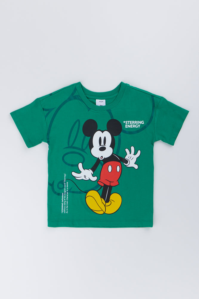 Mickey Mouse Graphic Green T-Shirt