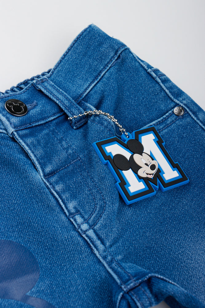 Mickey Mouse Knit Denim Shorts (1)