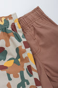 Brown 2 Pack Woven Camo Shorts (1)